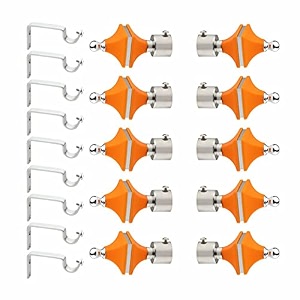 stainless steel amp abs curtain bracket parda holder with support 1 inch rod pocket finials designer door and window rod support fittings curtain rod holder pair of 5  orange 