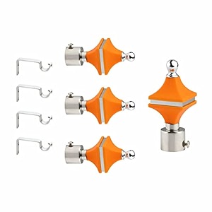 stainless steel amp abs curtain bracket parda holder with support 1 inch rod pocket finials designer door and window rod support fittings curtain rod holder pair of 2  orange 