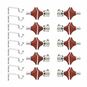 livesup stainless steel amp abs curtain bracket parda holder with support 1 inch rod pocket finials designer door and window rod support fittings curtain rod holder pair of 5  maroon 