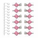 Stainless Steel &amp; ABS Curtain Bracket Parda Holder with Support 1 Inch Rod Pocket Finials Designer Door and Window Rod Support Fittings, Curtain Rod Holder (Pair of 6 , Pink )