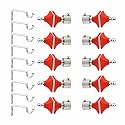 Stainless Steel &amp; ABS Curtain Bracket Parda Holder with Support 1 Inch Rod Pocket Finials Designer Door and Window Rod Support Fittings, Curtain Rod Holder (Pair of 5 , RED )