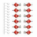 Stainless Steel &amp; ABS Curtain Bracket Parda Holder with Support 1 Inch Rod Pocket Finials Designer Door and Window Rod Support Fittings, Curtain Rod Holder (Pair of 6 , RED )