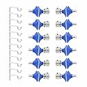 LivesUp Stainless Steel &amp; ABS Curtain Bracket Parda Holder with Support 1 Inch Rod Pocket Finials Designer Door and Window Rod Support Fittings, Curtain Rod Holder (Pair of 6 , Blue )