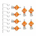LivesUp Stainless Steel &amp; ABS Curtain Bracket Parda Holder with Support 1 Inch Rod Pocket Finials Designer Door and Window Rod Support Fittings, Curtain Rod Holder (Pair of 4 , Orange )