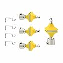 LivesUp Stainless Steel &amp; ABS Curtain Bracket Parda Holder with Support 1 Inch Rod Pocket Finials Designer Door and Window Rod Support Fittings, Curtain Rod Holder (Pair of 2 , Yellow )