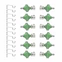 LivesUp Stainless Steel &amp; ABS Curtain Bracket Parda Holder with Support 1 Inch Rod Pocket Finials Designer Door and Window Rod Support Fittings, Curtain Rod Holder (Pair of 6 , Green )