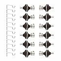 LivesUp Stainless Steel &amp; ABS Curtain Bracket Parda Holder with Support 1 Inch Rod Pocket Finials Designer Door and Window Rod Support Fittings, Curtain Rod Holder (Pair of 6 , Dark Brown )