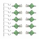 Stainless Steel &amp; ABS Curtain Bracket Parda Holder with Support 1 Inch Rod Pocket Finials Designer Door and Window Rod Support Fittings, Curtain Rod Holder (Pair of 5 , Green )