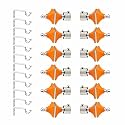 Stainless Steel &amp; ABS Curtain Bracket Parda Holder with Support 1 Inch Rod Pocket Finials Designer Door and Window Rod Support Fittings, Curtain Rod Holder (Pair of 6 , Orange )