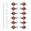 LivesUp Stainless Steel &amp; ABS Curtain Bracket Parda Holder with Support 1 Inch Rod Pocket Finials Designer Door and Window Rod Support Fittings, Curtain Rod Holder (Pair of 6 , Maroon )