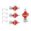 LivesUp Stainless Steel &amp; ABS Curtain Bracket Parda Holder with Support 1 Inch Rod Pocket Finials Designer Door and Window Rod Support Fittings, Curtain Rod Holder (Pair of 2 , RED )
