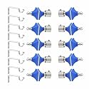 LivesUp Stainless Steel &amp; ABS Curtain Bracket Parda Holder with Support 1 Inch Rod Pocket Finials Designer Door and Window Rod Support Fittings, Curtain Rod Holder (Pair of 5 , Blue )