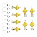 LivesUp Stainless Steel &amp; ABS Curtain Bracket Parda Holder with Support 1 Inch Rod Pocket Finials Designer Door and Window Rod Support Fittings, Curtain Rod Holder (Pair of 4 , Yellow )