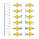 Stainless Steel &amp; ABS Curtain Bracket Parda Holder with Support 1 Inch Rod Pocket Finials Designer Door and Window Rod Support Fittings, Curtain Rod Holder (Pair of 6 , Yellow )