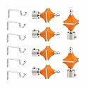 LivesUp Stainless Steel &amp; ABS Curtain Bracket Parda Holder with Support 1 Inch Rod Pocket Finials Designer Door and Window Rod Support Fittings, Curtain Rod Holder (Pair of 3 , Orange )