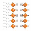 Stainless Steel &amp; ABS Curtain Bracket Parda Holder with Support 1 Inch Rod Pocket Finials Designer Door and Window Rod Support Fittings, Curtain Rod Holder (Pair of 5 , Orange )