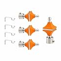 Stainless Steel &amp; ABS Curtain Bracket Parda Holder with Support 1 Inch Rod Pocket Finials Designer Door and Window Rod Support Fittings, Curtain Rod Holder (Pair of 2 , Orange )