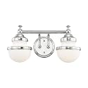 Livex Lighting 5712-05 Transitional Two Light Bath Vanity from Oldwick Collection Finish, Polished Chrome 15 x 7.25 x 8.25