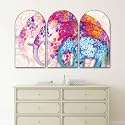 Livin'luxe Colorful Elephant Arch Shape Set of 3 MDF Framed Wall Painting | Modern Floral Elephant Wall Art for Living Room, Bedroom &amp; Office Décor (20 x 30 Inch) RPNS-35115