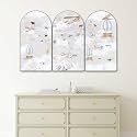 Livin'luxe Kids World Map Wall Art | Set of 3 Arch Shape Panels with Hot Air Balloons Vintage Airplanes & Animals | Educational Map for Nursery Kids Room Playroom Study Wall (20 x 30 Inch) RPNS-35394