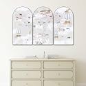 Livin'luxe Kids World Map Wall Art | Set of 3 Arch Shape Panels with Hot Air Balloons Vintage Airplanes &amp; Animals | Educational Map for Nursery Kids Room Playroom Study Wall (30 x 50 Inch) RPNL-35394