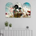Livin'luxe Mother & Child Love Wall Painting Set of 3 | Emotional Family Art with Floral Background | HD Gloss Finish Wall Décor for Living Room, Bedroom & Gifting (30 x 50 Inch) RPNL-35331