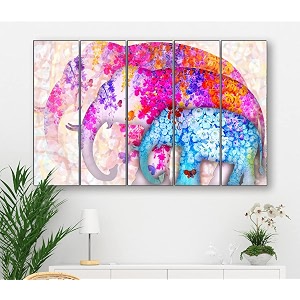 livin39luxe multiple frames couple elephant modern art wall painting for living room bedroom office hotels drawing room wooden framed digital painting 50inch x 30inch sanfxl35115