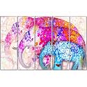 Livin'luxe Multiple Frames, couple elephant modern art Wall Painting for Living Room, Bedroom, Office, Hotels, Drawing Room Wooden Framed Digital Painting (40inch x 24inch) SANFLL35115
