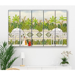 livin39luxe multiple frames mughal modern art wall painting for living room bedroom office hotels drawing room wooden framed digital painting 50inch x 30inch sanfxl35134