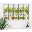 Livin'luxe Multiple Frames, mughal modern art Wall Painting for Living Room, Bedroom, Office, Hotels, Drawing Room Wooden Framed Digital Painting (50inch x 30inch) SANFXL35134
