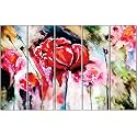Livin'luxe Multiple Frames, Pink Rose modern art Wall Painting for Living Room, Bedroom, Office, Hotels, Drawing Room Wooden Framed Digital Painting (40inch x 24inch) SANFLL35079