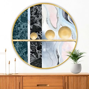 livin39luxe paintings abstract modern art premium sparkle lamination golden slim frame 40 cm x 40 cm large size for homeofficehotel painting grm136