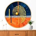 Livin'luxe paintings Abstract modern art Premium Sparkle lamination Golden Slim Frame 40 cm x 40 cm Large Size, For Home/Office/Hotel painting GRM135