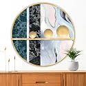 Livin'luxe paintings Abstract modern art Premium Sparkle lamination Golden Slim Frame 50.8 cm x 50.8 cm Large Size, For Home/Office/Hotel painting GRL136