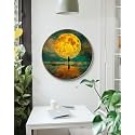 Livin'luxe paintings Abstract modern art Premium Sparkle lamination Golden Slim Frame 40 cm x 40 cm Large Size, For Home/Office/Hotel painting GRM-12