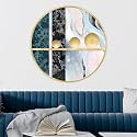 Livin'luxe paintings Abstract modern art Premium Sparkle lamination Golden Slim Frame 58 cm x 58 cm Large Size, For Home/Office/Hotel painting GR136