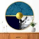 Livin'luxe paintings Abstract modern art Premium Sparkle lamination Golden Slim Frame 40 cm x 40 cm Large Size, For Home/Office/Hotel painting GRM137