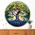 Livin'luxe paintings Abstract Tree modern art Premium Sparkle lamination Golden Slim Frame 40 cm x 40 cm Large Size, For Home/Office/Hotel painting GRM138