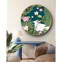 Livin'luxe paintings Beautiful Cow Pichwai Premium Sparkle lamination Golden Slim Frame 40 cm x 40 cm Large Size, For Home/Office/Hotel painting GRM-03