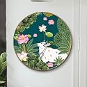 Livin'luxe paintings Beautiful Cow Pichwai Premium Sparkle lamination Golden Slim Frame 58 cm x 58 cm Large Size, For Home/Office/Hotel painting GR-03