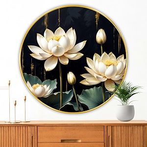 livin39luxe paintings beautiful flower modern art premium sparkle lamination golden slim frame 508 cm x 508 cm large size for homeofficehotel painting grl133