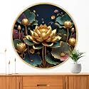 Livin'luxe paintings beautiful flower modern art Premium Sparkle lamination Golden Slim Frame 50.8 cm x 50.8 cm Large Size, For Home/Office/Hotel painting GRL139