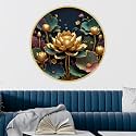 Livin'luxe paintings beautiful flower modern art Premium Sparkle lamination Golden Slim Frame 58 cm x 58 cm Large Size, For Home/Office/Hotel painting GR139