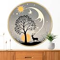 Livin'luxe paintings deer modern art Premium Sparkle lamination Golden Slim Frame 40 cm x 40 cm Large Size, For Home/Office/Hotel painting GRM106
