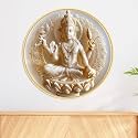 Livin'luxe paintings God religious modern art Premium Sparkle lamination Golden Slim Frame 40 cm x 40 cm Large Size, For Home/Office/Hotel painting GRM-95