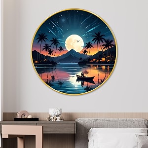 livin39luxe paintings nature scenery modern art premium sparkle lamination golden slim frame 40 cm x 40 cm large size for homeofficehotel painting grm108