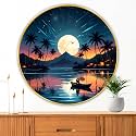 Livin'luxe paintings nature scenery modern art Premium Sparkle lamination Golden Slim Frame 50.8 cm x 50.8 cm Large Size, For Home/Office/Hotel painting GRL108