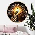 Livin'luxe paintings Peacock modern art Premium Sparkle lamination Golden Slim Frame 58 cm x 58 cm Large Size, For Home/Office/Hotel painting GR140
