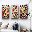 Livin'luxe Set of 3 modern art Madhubani painting Premium Golden Framed Wall paintings for living room, bedroom, home decoration, wall decoration 35 inch x 20 inch SG18