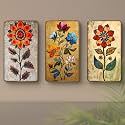 Livin'luxe Set of 3 modern art Madhubani painting Premium Golden Framed Wall paintings for living room, bedroom, home decoration, wall decoration 35 inch x 20 inch SG08
